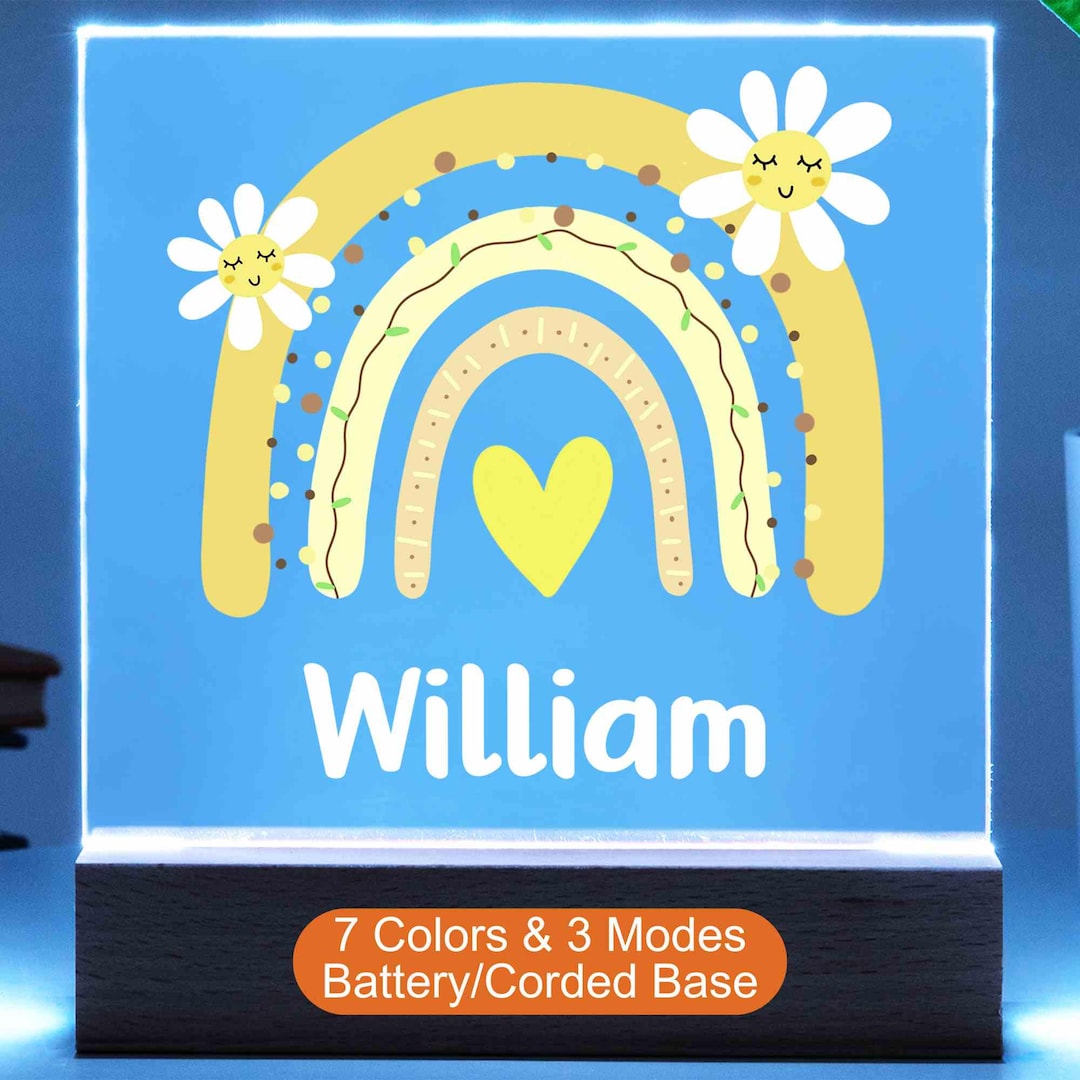 Personalized Bedside Lamp Daughter Gift Acrylic Plaque Son Gift LED ...