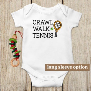 Tennis Baby Bodysuit, Crawl Walk Tennis, Tennis Partner, Future Tennis Star, Funny Baby Clothes, Cute Baby Outfit, Tennis Baby Announcement