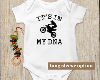 Motocross Baby Bodysuit, Its In My DNA, Dirt Bike, Motorbike Baby Clothes, Funny Baby Clothes, Racing Baby Outfit, Baby Announcement, Gift