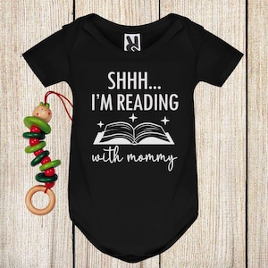 Body livre, lire avec maman, futur rat de bibliothèque, vêtements rigolos pour bébé, tenue pour bébé mignonne, bébé ballot, tenue pour nouveau-né, faire-part bébé