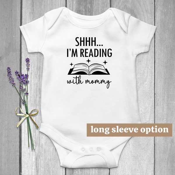 Book Baby Bodysuit, Reading With Mommy, Future Bookworm, Funny Baby Clothes, Cute Baby Outfit, Nerd Baby, Newborn Outfit, Baby Announcement