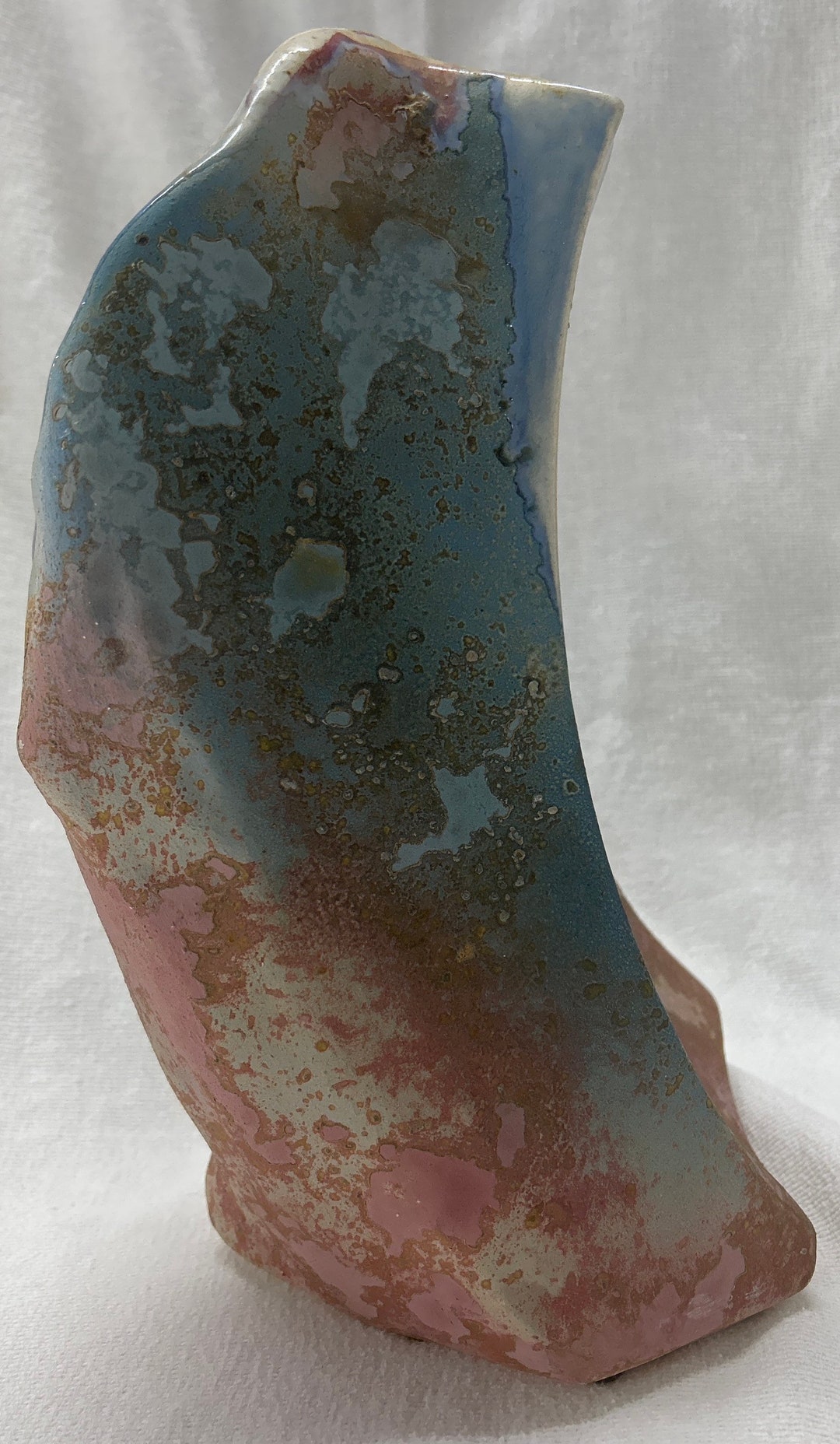 Raku Blue and Pink Ancient Sands Vase by Evans Ceramics Inc - Etsy