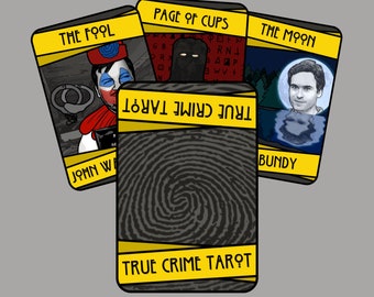 True Crime Tarot | Full 78-Card Novelty Deck, Professionally Printed, Perfect Gift for True Crime and Tarot Fans