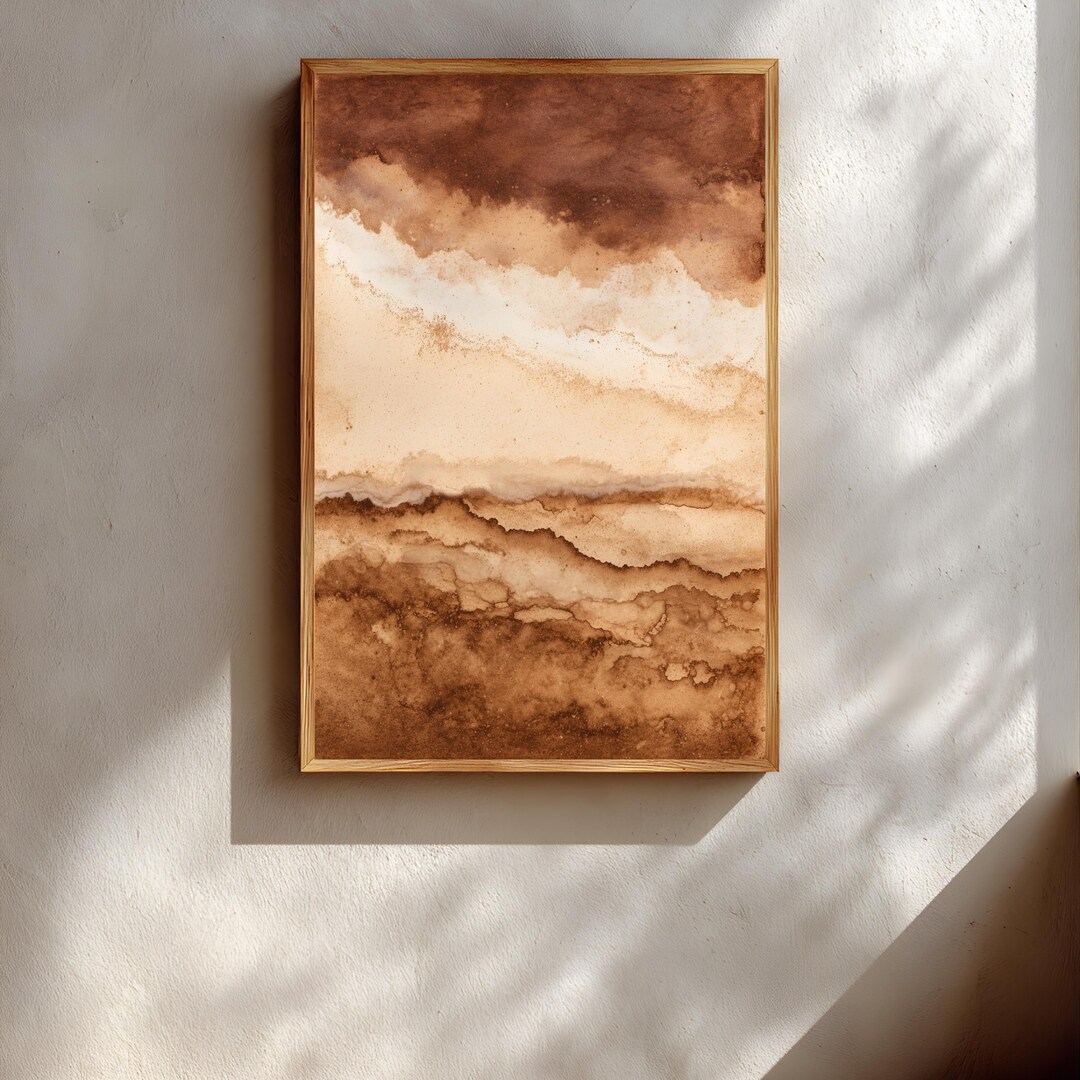 Wabi Sabi Abstract Wall Art, Neutral Earth Tone Japandi Landscape ...