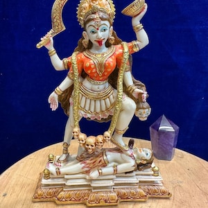 Marmor Kali Statue (19 cm): Göttin Idol mit Shiva