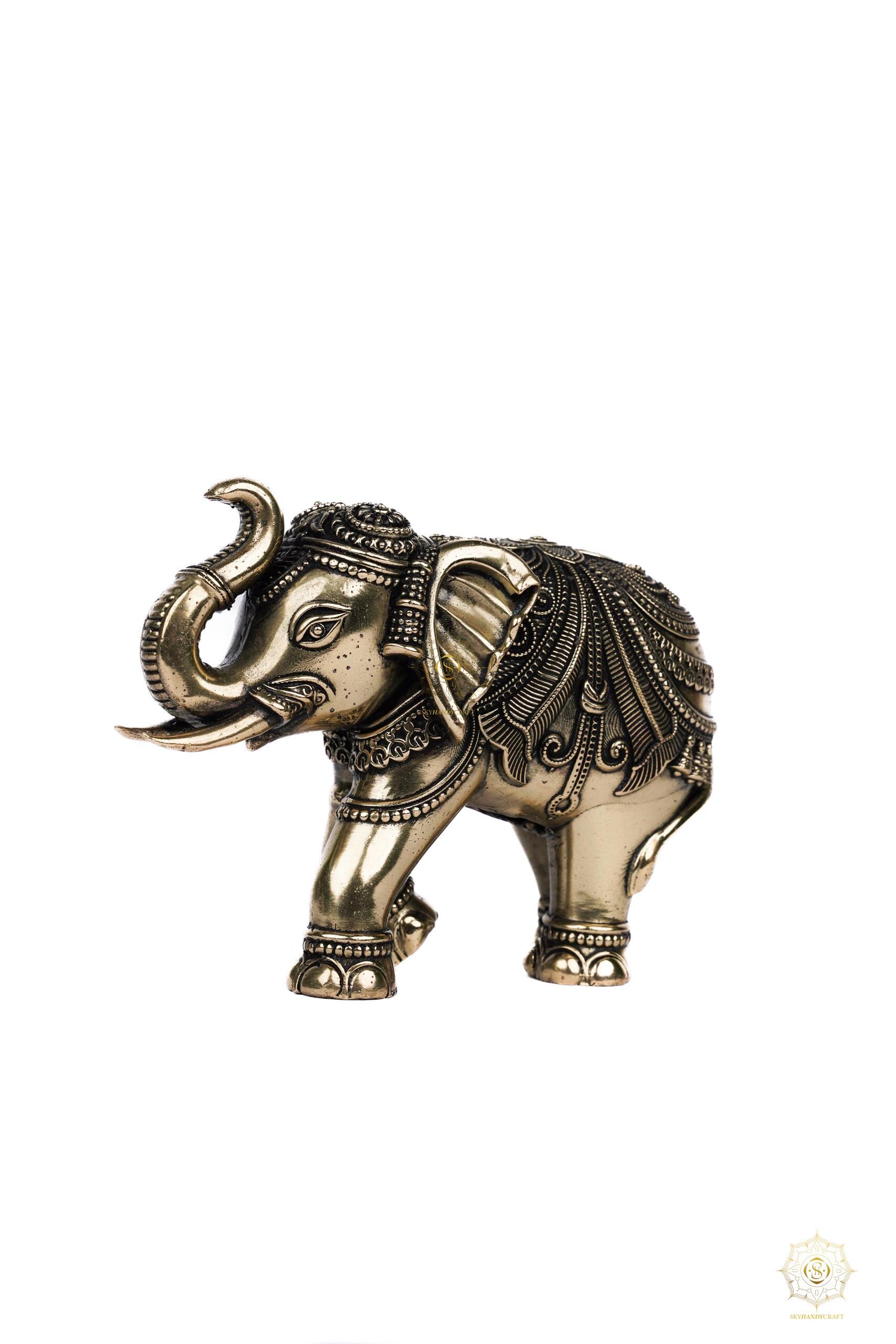 真鍮の象の像：手作りのインド美術、ヴァーストゥの室内装飾 - Etsy 日本
