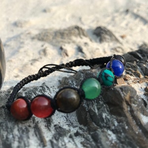 7 Chakra Bracelet, Adjustable, Chakra Beads, Macrame Adjustable Bracelet, Gift for Him, Yoga Friendship Gift, Macrame Bracelet, For Gift