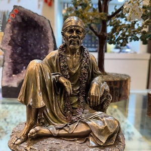 Hand-Painted Bronze Finish Sai Baba Statue - Shirdi Sai Murti