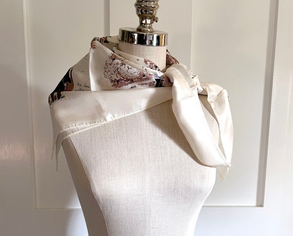 Women's Vintage Rodier Paris Monogram Square Scarf