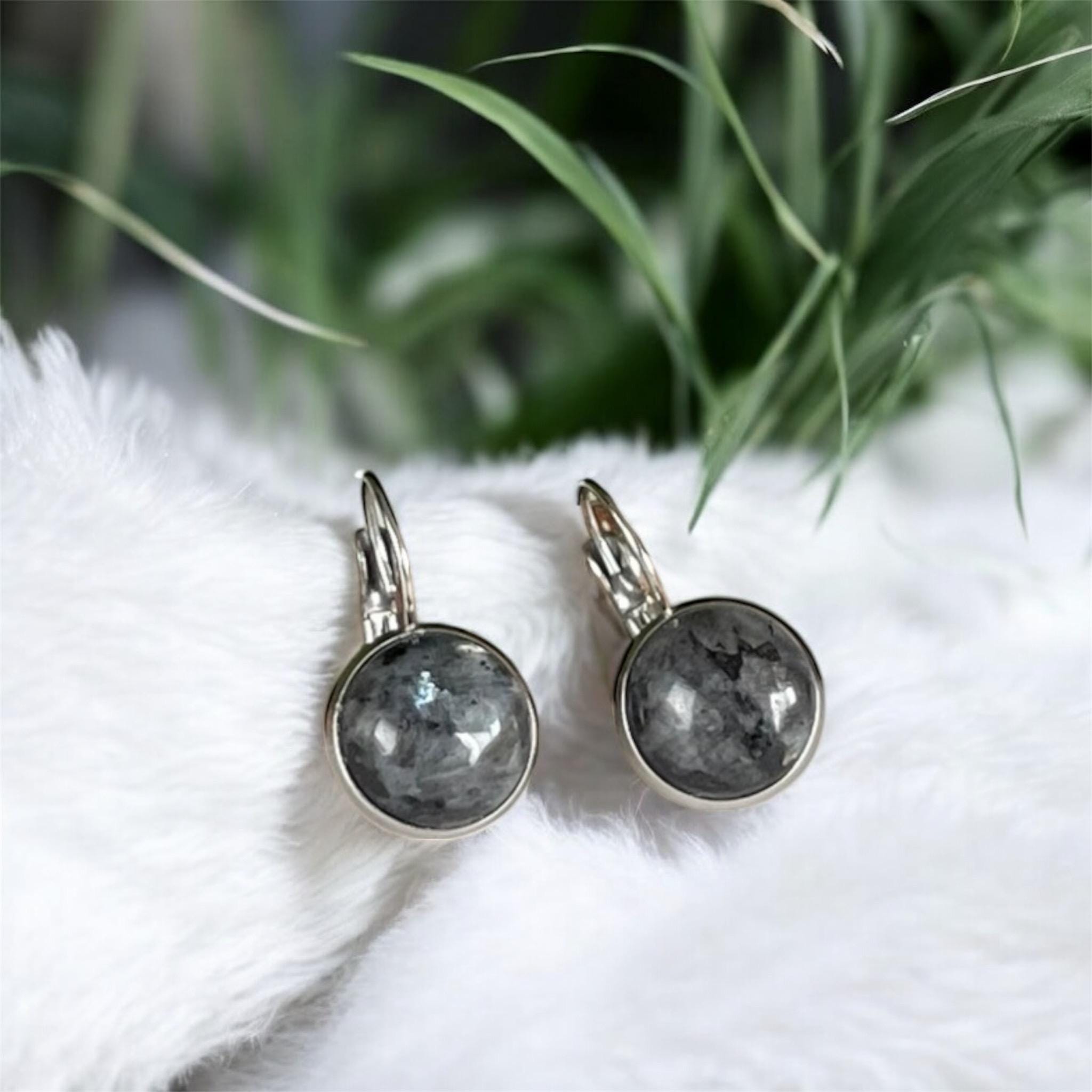 Orecchini A Borchie Argento 925 Con Giada Naturale AAA 10mm, Rotondi, Naturali