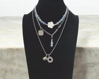 Collier En Argent 925/1000ème - Pendentif Lune, étoile Et Losange, Occasion, Superbe Affaire à 19€