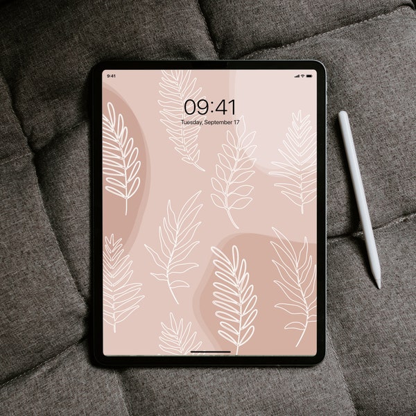 Rose Floral iPad Wallpaper Digital Download - Rose Aesthetic Wallpaper iPad - Boho iPad Wallpaper - Neutral iPad Background