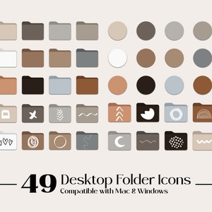 49 Scandinavian Earthtone Desktop Folder Icons for Mac & PC | Mac Icons | Windows Icons | Minimalist Desktop Aesthetic | Instant Download