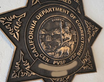 CDCR Retirement/Promotional Badge Wall Plaque (3D Details!)