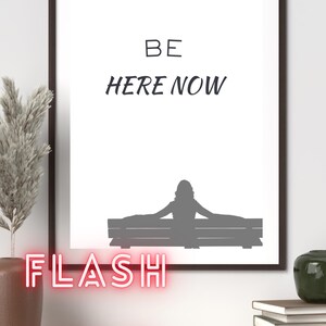 Sei hier jetzt Wandkunst | Achtsamkeit Printable Poster | Minimalistisches Zitat Print | Moderne Digital Download | Zen Wohnkultur
