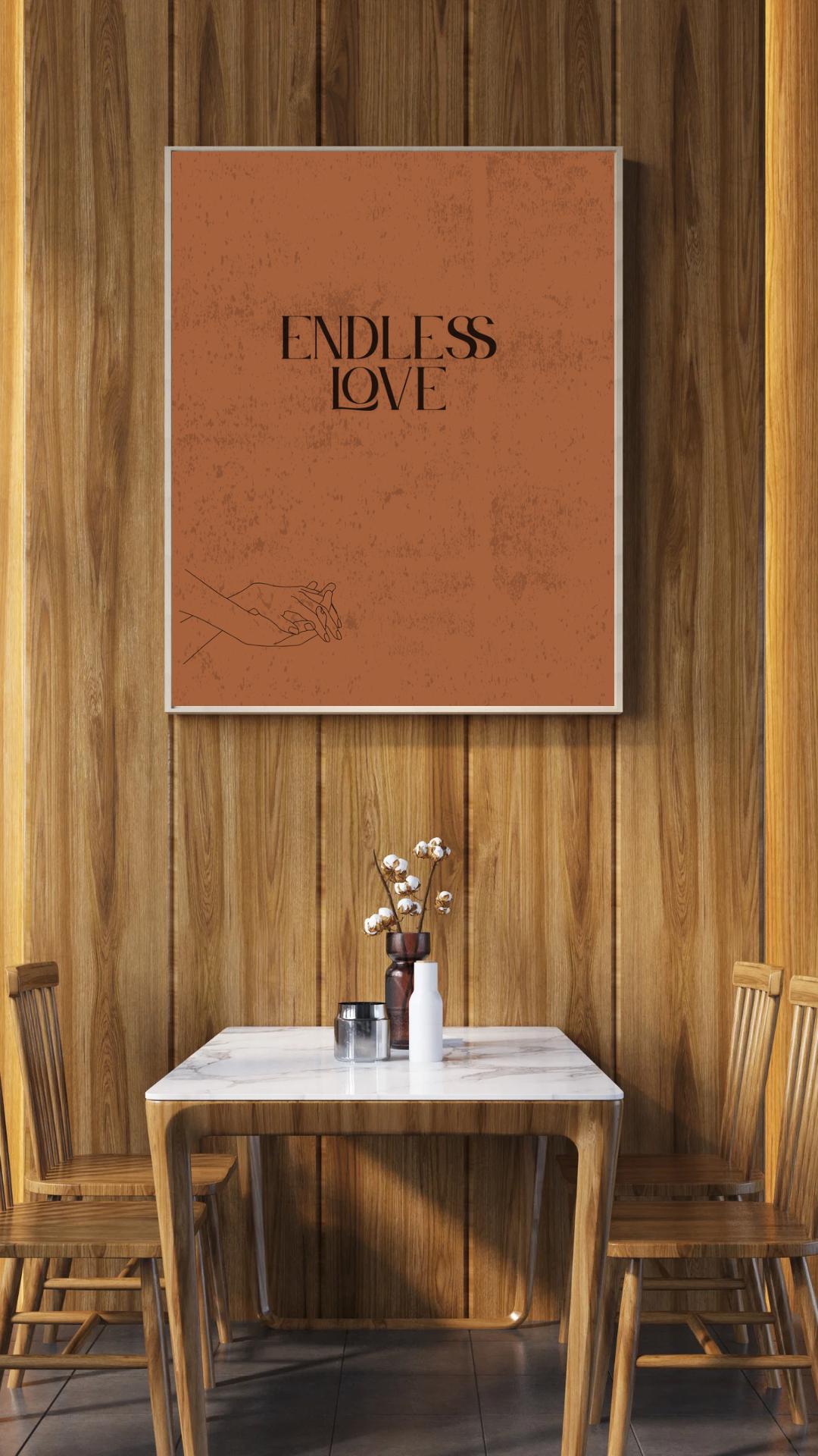 Endless Love Print: Minimalist Hands, Romantic Home Decor (Digital Download)