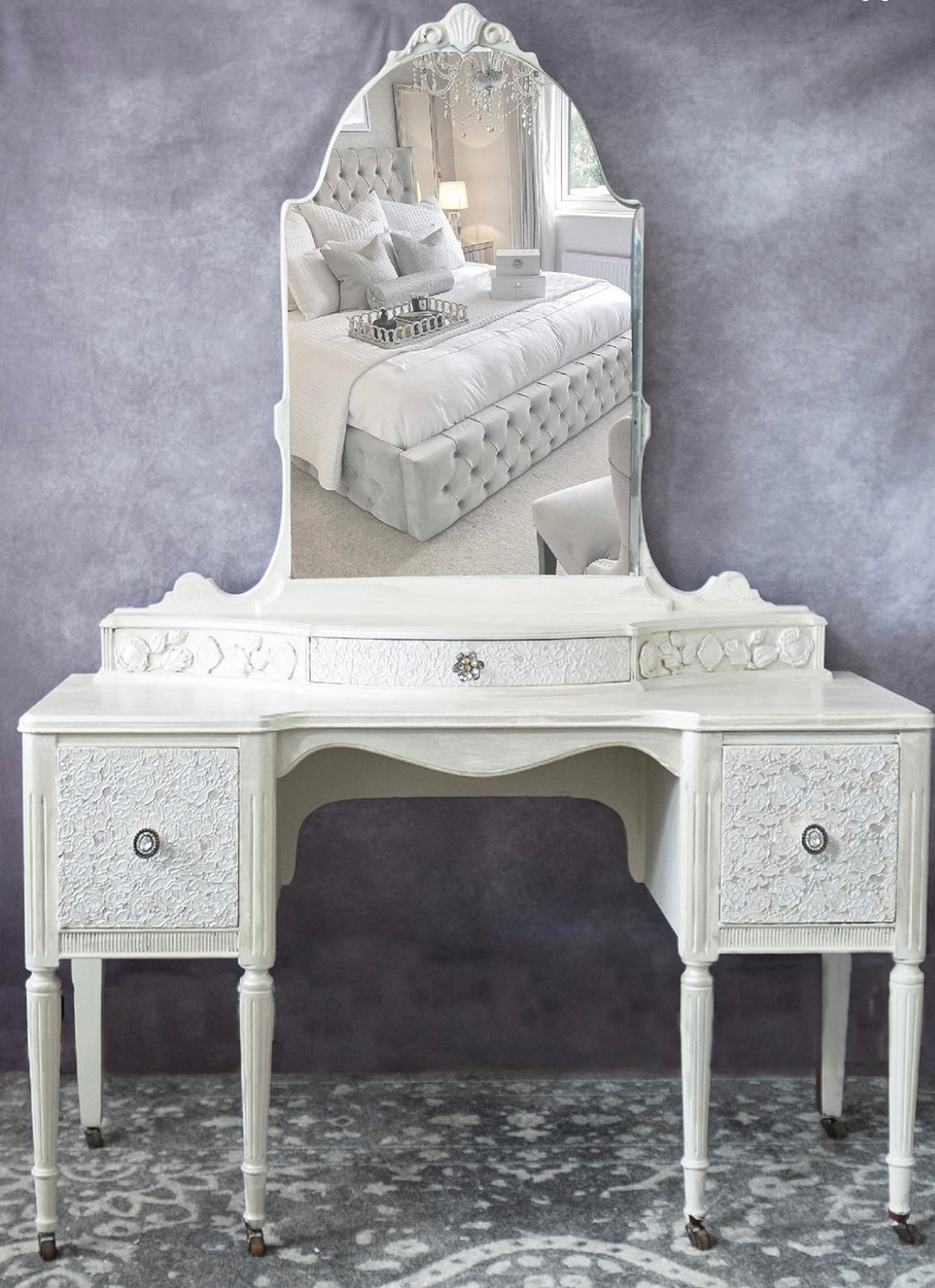 Sold/custom Vintage White Vanity Queen Pristine/ SOLD Etsy