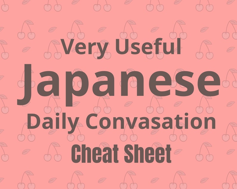 Japanese Conversation Cheat Sheet for Beginners - Etsy
