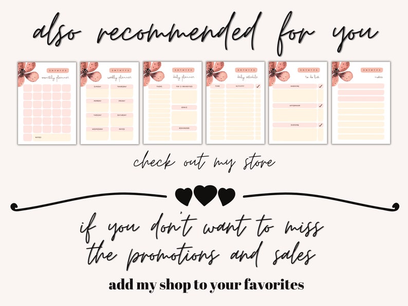 PLANNER BUNDLE: Printable Yearly, Monthly, Weekly, Daily Planner, to Do ...