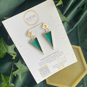 Groene Oorbellen | Handgemaakte hars oorbellen | Moederdag | Womens Dangle Earrings | Kleurrijke Oorbellen