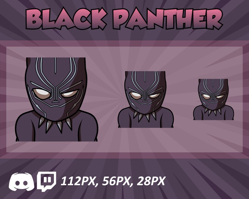 Black Panther Emotes Black Panther Cute Chibi Emotes Marvel Etsy