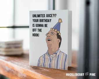Buster Bluth Birthday Card, Unlimited Juice Off the Hook Birthday Card, Arrested Development Card, Funny Birthday Card