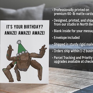 Rock Amaze Birthday Card, Funny Sci-Fi Space Greeting image 2
