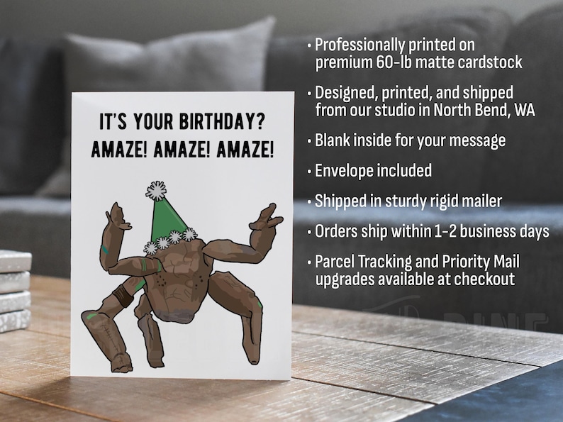 Rock Amaze Birthday Card, Funny Sci-Fi Space Greeting image 2
