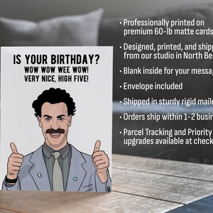 Borat Birthday Card, is Your Birthday? Very Nice, Borat Greeting Card