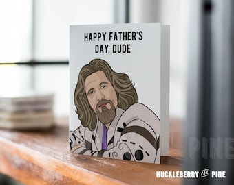 The Dude Father's Day Card, Big Lebowski Father's Day Card, The Big Lebowski, Movie Humor, Card for Dad, Handmade Cards