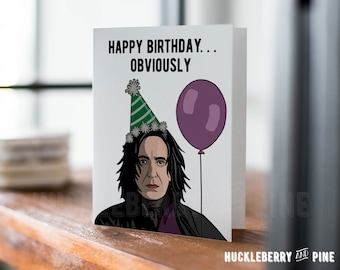 Funny Birthday Card, Happy Birthday, Wizard, Card for Fan, Pop Culture Greeting