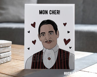 Funny Gomez Valentine Card, Mon Cher Anniversary Card, Goth Greeting Card, Romantic Humor, Handmade Cards