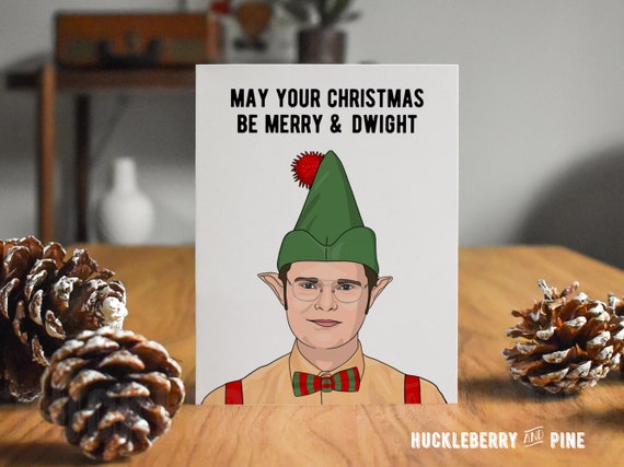 Merry and Dwight Christmas, Dwight Shrute, Funny Christmas Card, the  Office, Holiday Humor, Handmade Pop Culture Greeting Cards - Etsy