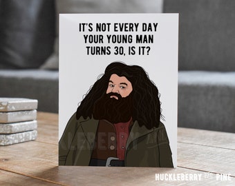 Customizable Giant Wizard Birthday Card, Wizarding Birthday Card, Greeting Card, Birthday Humor, Handmade Cards