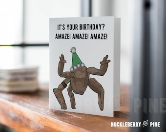 Rock Amaze Birthday Card, Funny Sci-Fi Space Greeting