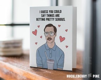 Kip "Pretty Serious" Card, Love and Anniversary Card, Napoleon Dynamite Greeting Card, Funny Valentine Card, Friendship Card