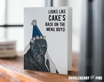 Cake's Back on the Menu Birthday Card, Funny Fantasy Birthday Card, Funny Birthday Card