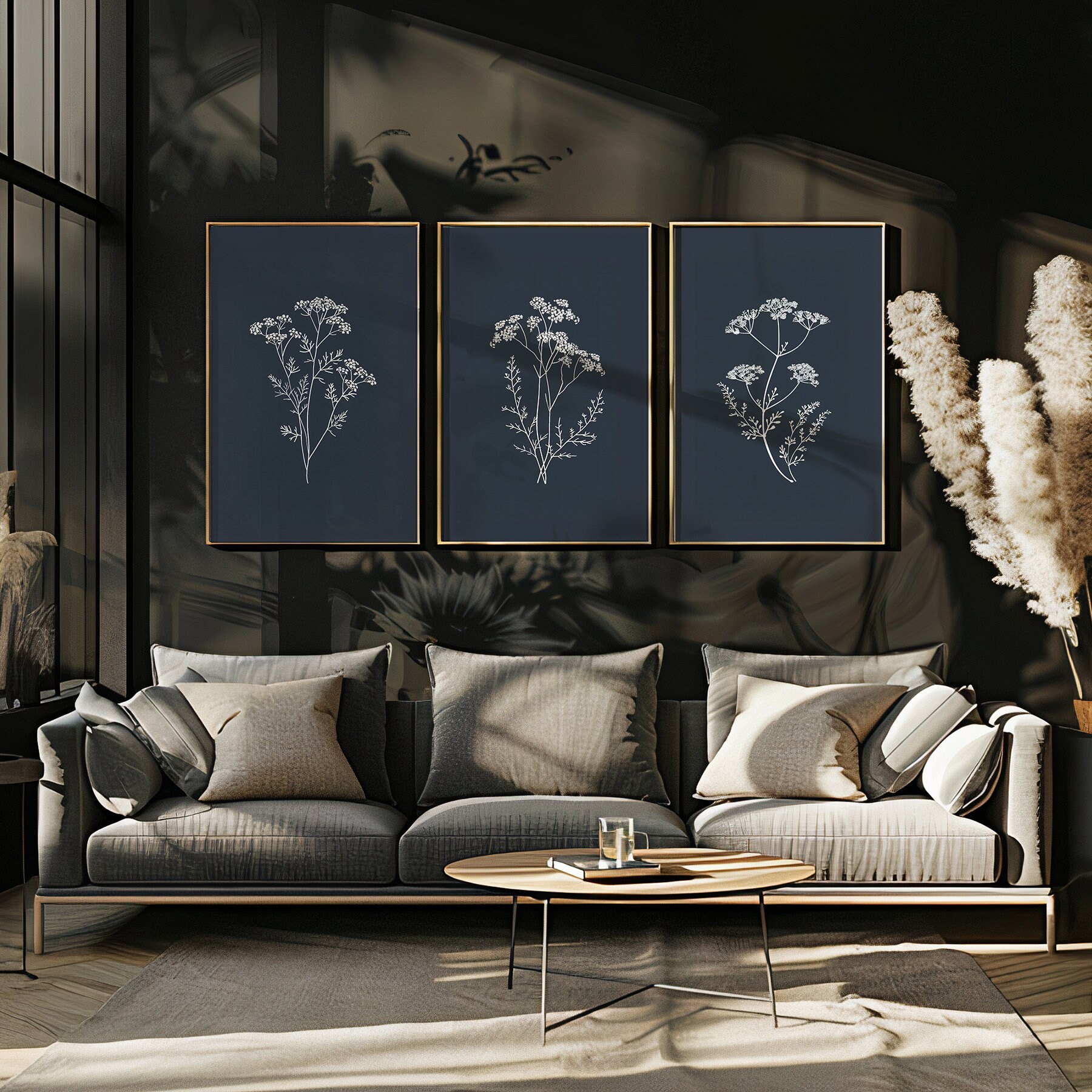 Botanical Wall Art 3 Piece Set Printable Digital Download, Minimalist ...