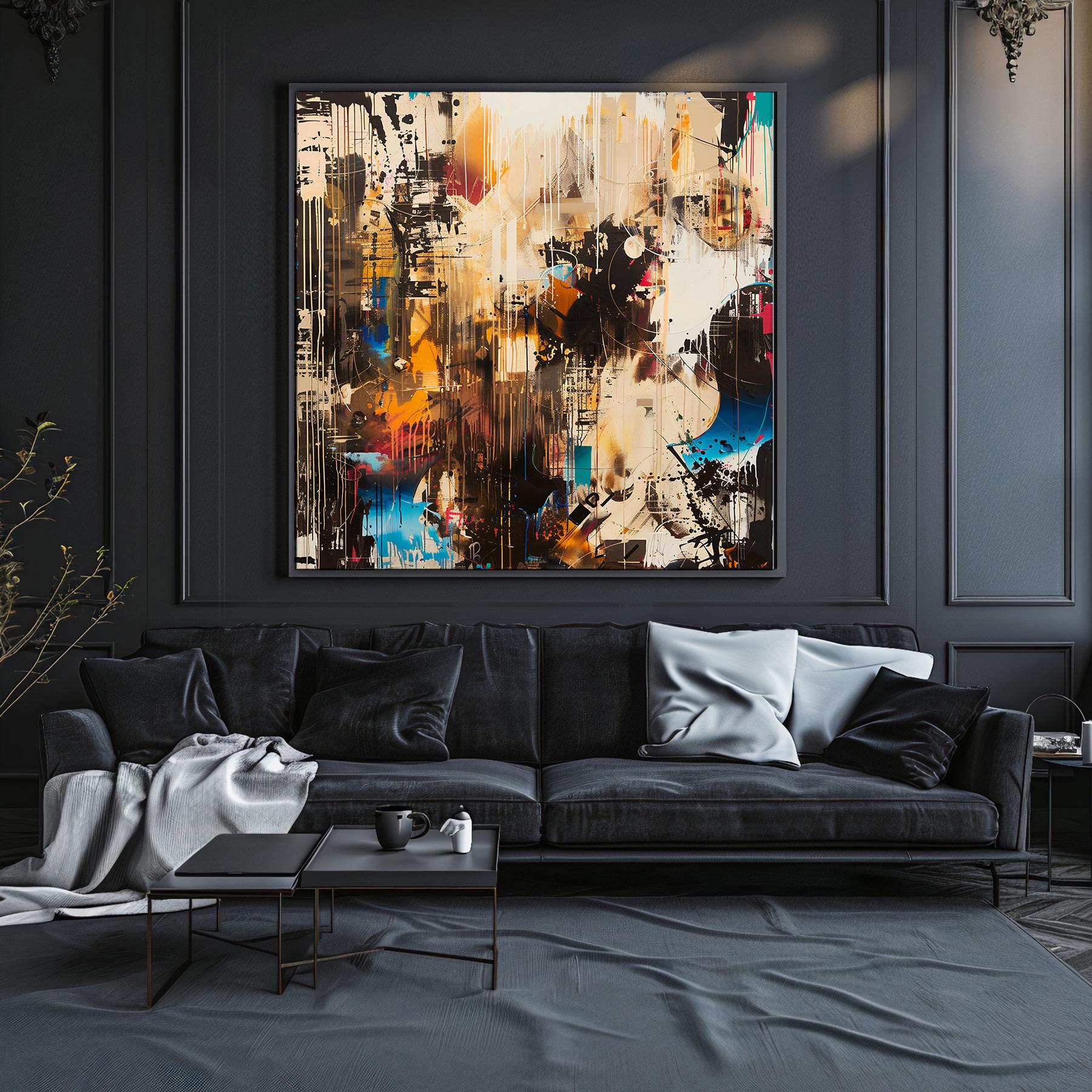 Abstract Urban Street Art - Vibrant and Neutral Colors Wall Art ...