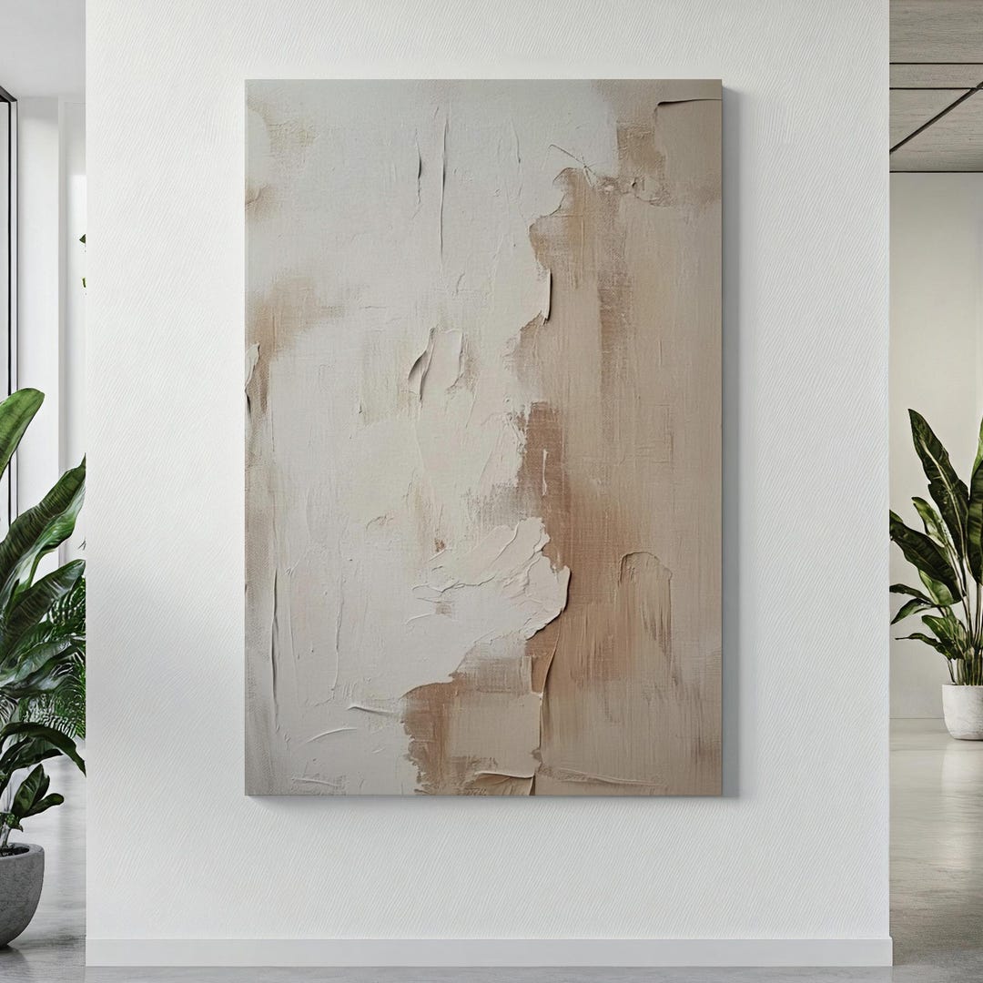 Minimalist Abstract Canvas Print Wall Art – Simple Neutral Tones ...