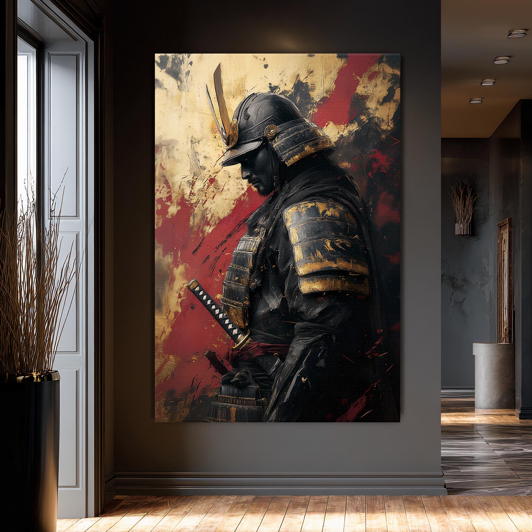 Japanese Samurai Warrior Canvas Print Wall Artwork, Home and Office ...