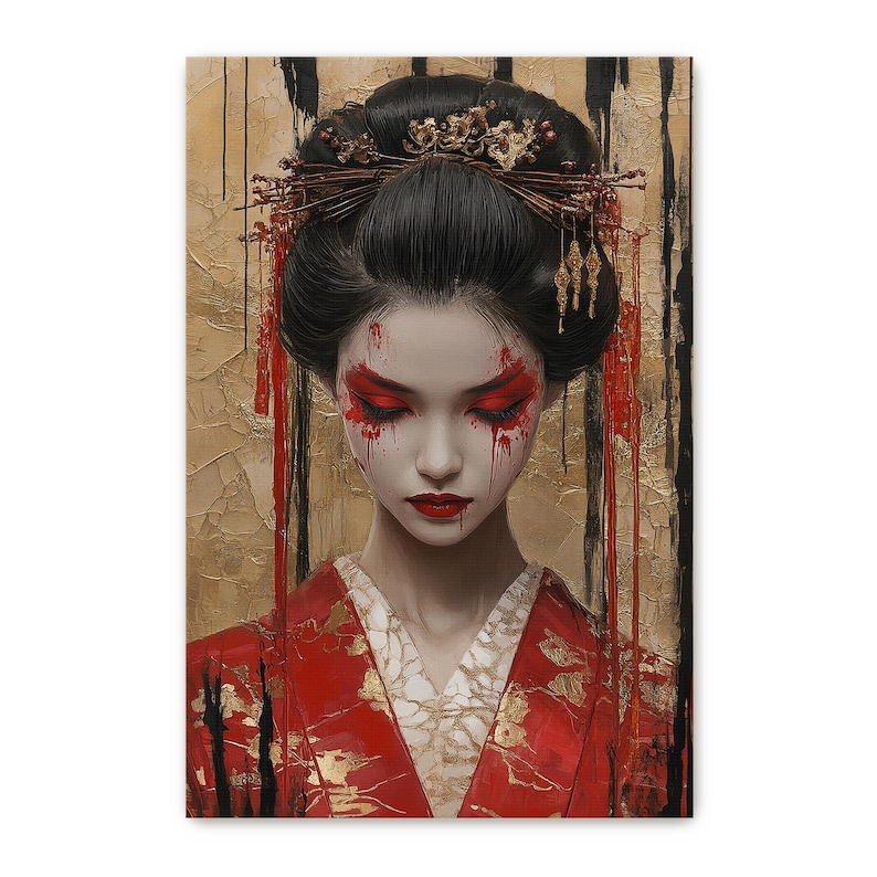 Japanese Geisha Canvas Print Wall Artwork, Asian Inspired Home and ...