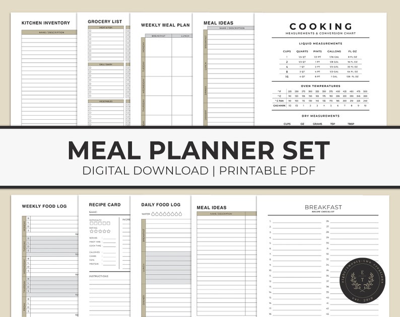 Meal Planner Printable Daily Food Log and Tracker: A Simple - Etsy