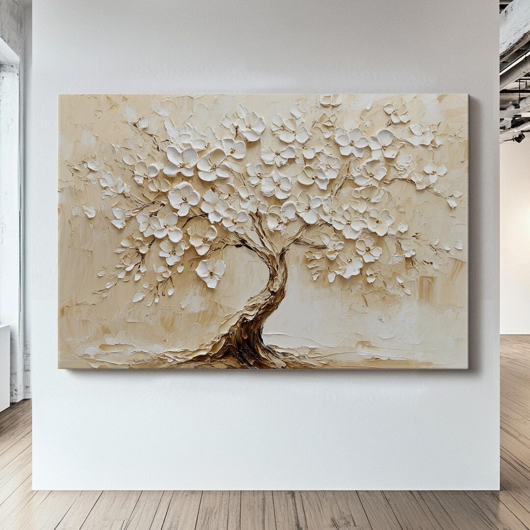 Tree Wall Artwork on Canvas Print, Tree of Life Painting, Home Living