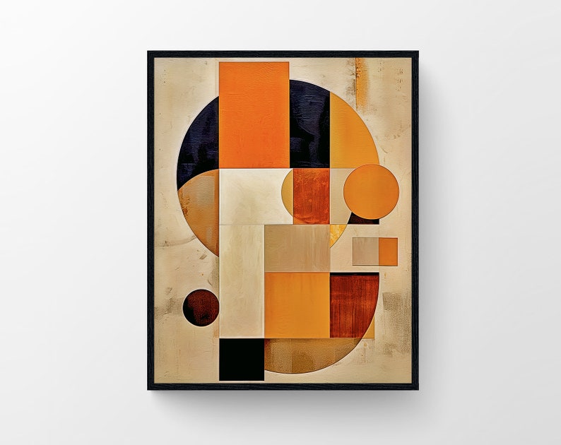Contemporary Printable Wall Art, Geometric Abstract Painting, 2 Piece