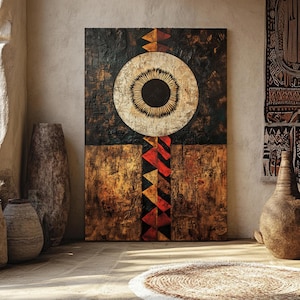 Canvas Print African Wall Art, Abstract Ethnic Home Decor, Modern African Painting