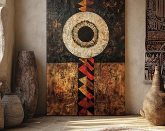 Canvas Print African Wall Art, Abstract Ethnic Home Decor, Modern African Painting