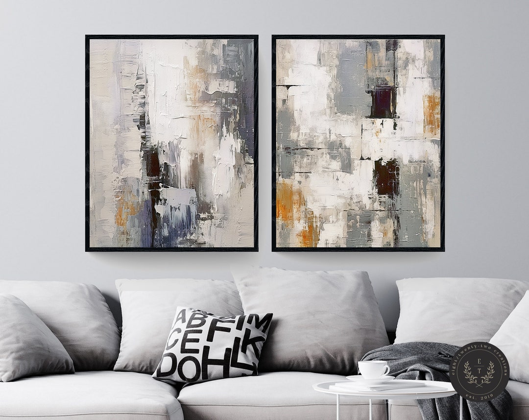 Abstract Wall Art 2 Set Piece Printable Digital Download Wall Painting