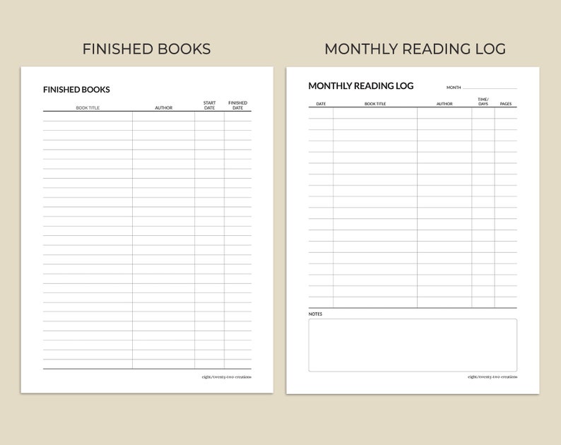 Reading Journal Printable PDF for Book Readers, Book Reading Planner - Etsy
