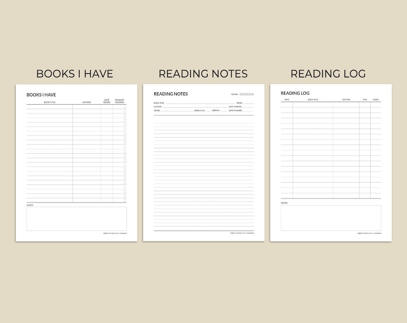 Reading Journal Printable PDF for Book Readers, Book Reading Planner - Etsy